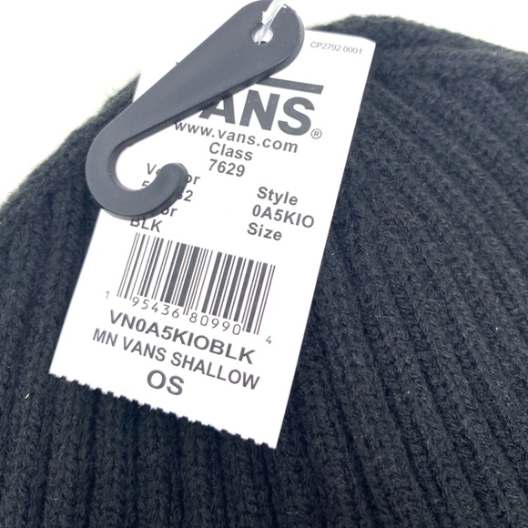 VANS Shallow Cuff Black Beanie Unisex Knit Hat One Size VN0A5KIOBLK - Picture 5 of 5